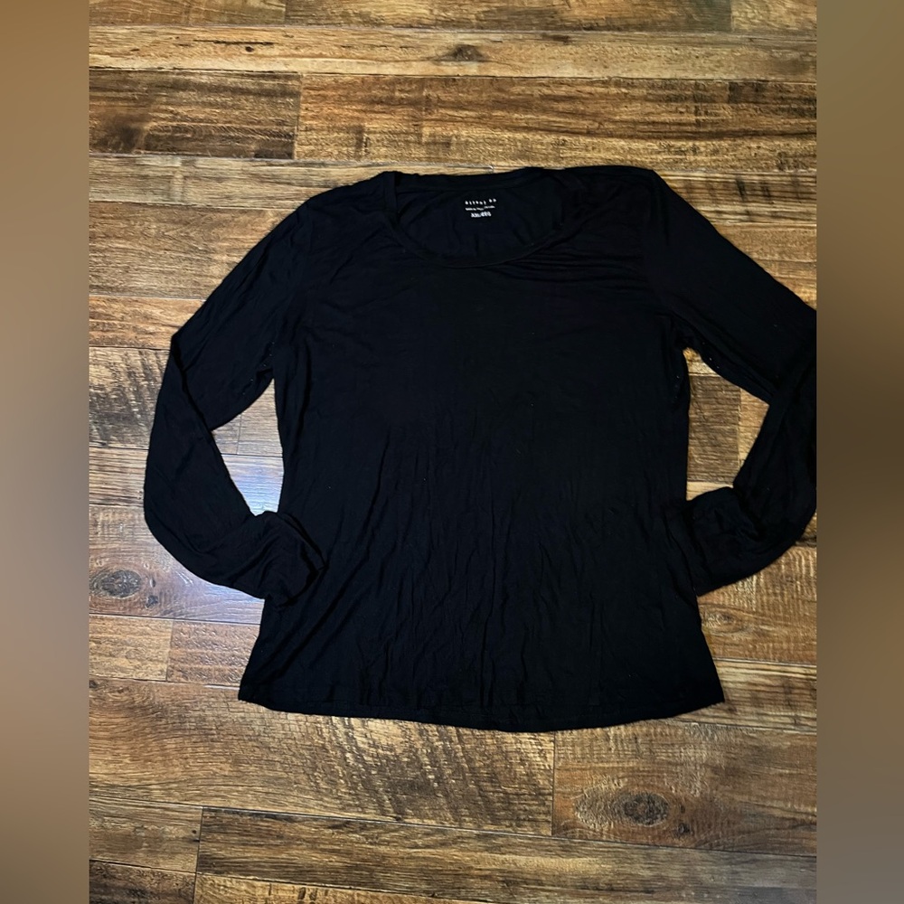 Attention Black Long Sleeve Tee